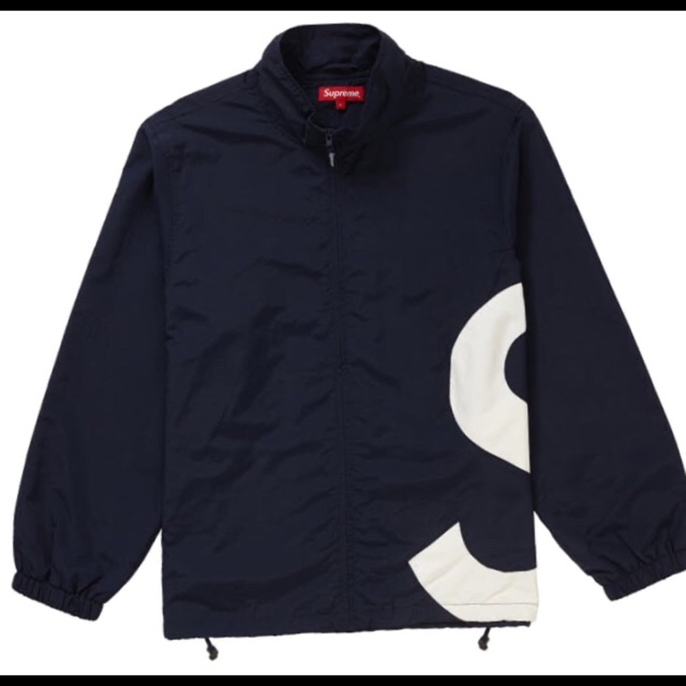 Navy S Logo Supreme jacket